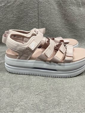 Nike Icon Classic Sandals Womens 7 Pink Oxford Platform Strappy DH0224-600